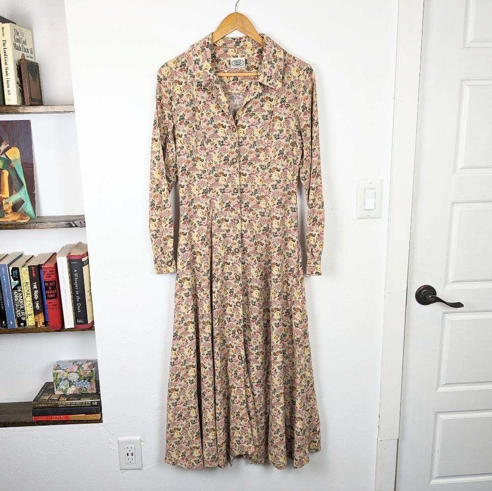 Laura Ashley Floral 80s 90s Longsleeve Midi/Maxi Dress